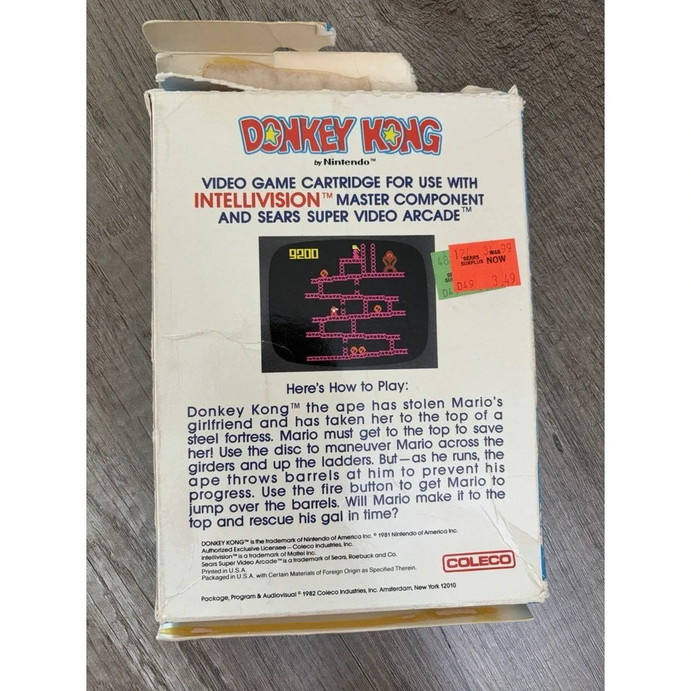 Donkey Kong (Intellivision, 1982) GAME BOX ONLY